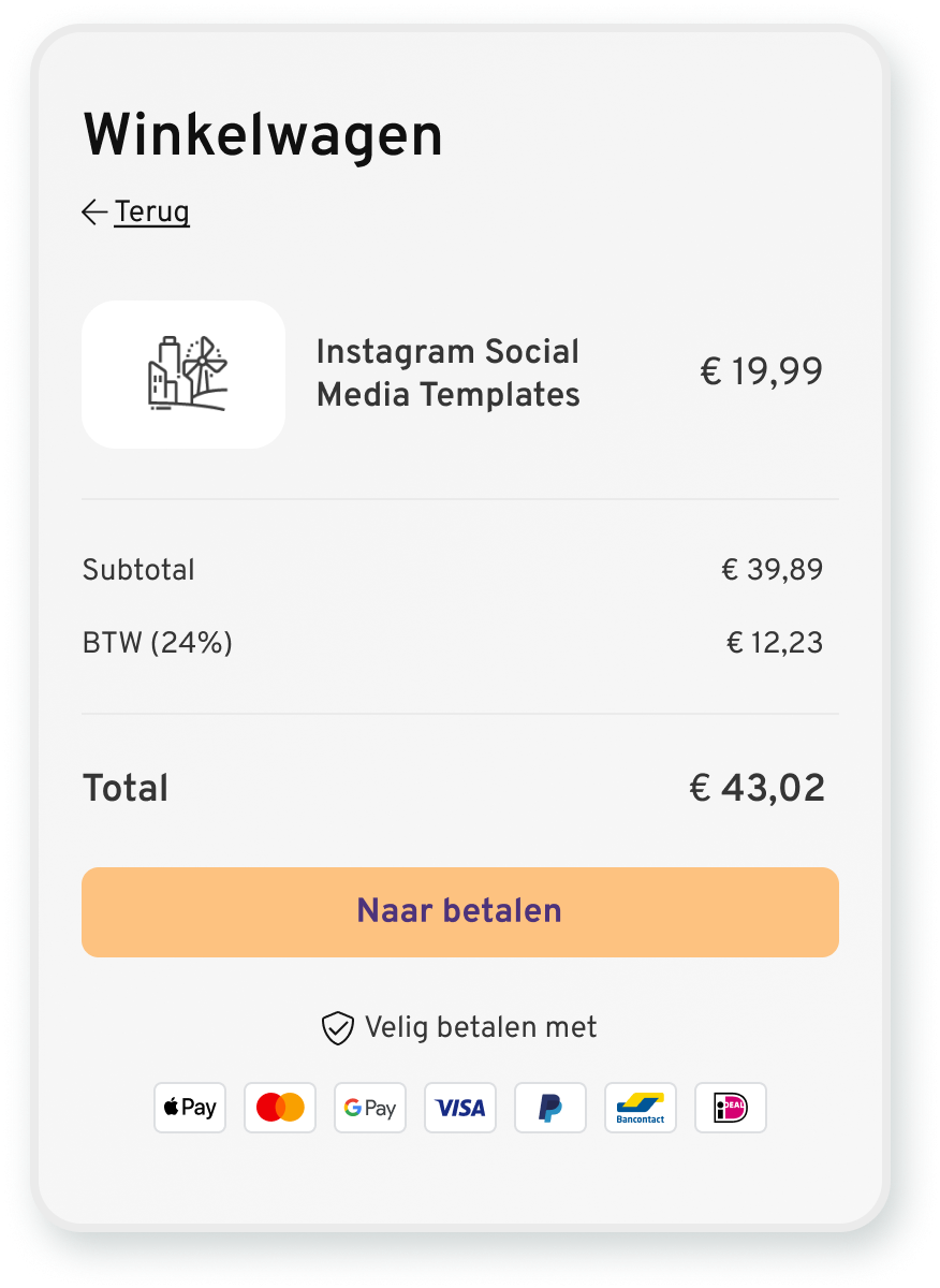 Cart page preview